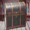 Vintiquewise Wooden Leather Treasure Chest Vintage Trunk, Small Storage Chest, Mini Memory Suitcase Storage Box, Keepsake Box, Pirate Decor Chest view 2