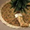 Gold Accent Christmas Holiday Tree Skirt, 48 Inch Round, New view 1