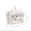 Creative Co-Op Country Stoneware Butter Dish with Lid, "Spread the Love" Message, and Farm Line Drawing, White and Black, Food, Microwave, and Dishwasher Safe view 3
