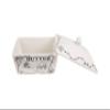 Creative Co-Op Country Stoneware Butter Dish with Lid, "Spread the Love" Message, and Farm Line Drawing, White and Black, Food, Microwave, and Dishwasher Safe view 4