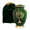 Trupoint Memorials Cremation Urns for Human Ashes, Tree of Life Decorative Burial Urn for Adult Men and Women, Large Green view 1