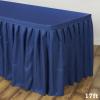 TABLECLOTHSFACTORY Navy Blue Polyester Table Skirt 17" view 2