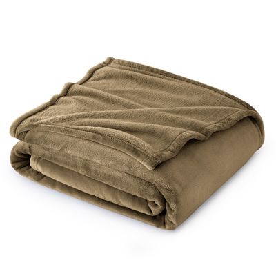 Bedsure GentleSoft Fleece Blanket Twin Size Camel - 300GSM Lightweight Plush Fuzzy Cozy Soft Warm Blanket for Bed, Sofa, Couch, Travel, Camping, 60x80 inches