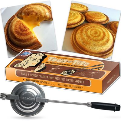 Toas-Tite Handheld Sandwich Maker, Classic Sandwich Grill & Panini Press, Cast Aluminum Pie Iron, Retro 1945 Stovetop & Campfire Toaster for Hot Sandwiches, Pies, Paninis, RV & Camping