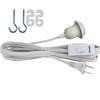 Lightingsky 15 Feet Hanging Light Cord with On/off Switch E26 Socket to 2-prong Perfect for Lampshade Paper Lantern (White, 15 Feet) view 1