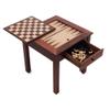 Game Table - 3-in-1 Reversible Tabletop with Veneered Wood, Chess, and Backgammon Gameboards - Game Room Furniture by Trademark Games view 3