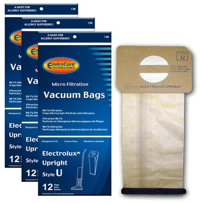 EnviroCare Replacement Micro Filtration Vacuum Cleaner Dust Bags made to fit Electrolux Upright Style U Aerus, Epic, ProTeam Prolux, Discovery, Genesis, 2500, 3500, 4000, 6000 36 Pack