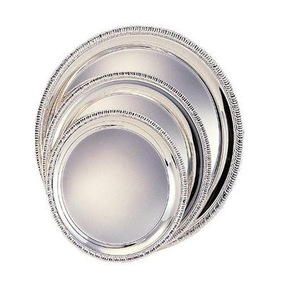 Elegance Silver 82313 Round Silver Plated Plain Tray, 10"