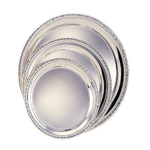 Elegance Silver 82313 Round Silver Plated Plain Tray, 10"