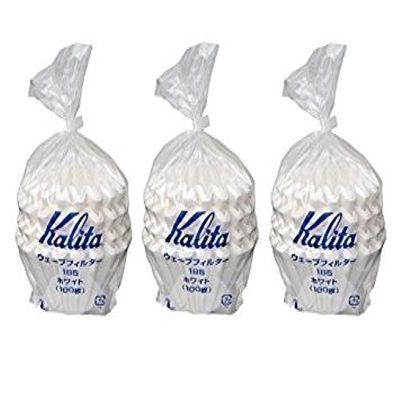 3 X Kalita: Wave Series Wave Filter 185 (2-4 Persons) White. 300 Pieces (Japan Import)