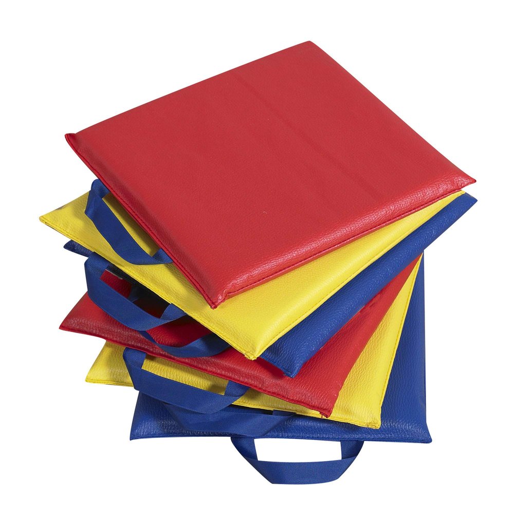 Children's Factory 12" Square Kids Floor Cushions, Flexible Classroom Seating, Sit Upon for Kids, Set of 6