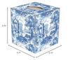 Marye-Kelley Blue Italian Toile Paper Mache Tissue Box Cover view 4