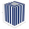 Marye-Kelley Navy Stripe Tissue Box Cover Tissue Box Cover Square Paper-Mache Tissue Box Cover Holder Bathroom Vanity Countertops, Bedroom Dressers, Night Stands, view 3