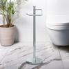 Gatco 1435C Freestanding Toilet Paper Holder, 23.68 H, Chrome | Toilet Tissue Roll Holder Stand With Weighted and Padded Base For Bathroom view 2