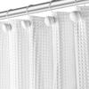Waffle Fabric White Shower Curtain with Liner Set - Includes Free Clear Liner, Decorative Shower Curtain for Bathroom Set - Rustproof Metal Grommets Waterproof Hotel Quality 72" x 72" Heavy 290 GSM view 1