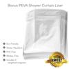 Waffle Fabric White Shower Curtain with Liner Set - Includes Free Clear Liner, Decorative Shower Curtain for Bathroom Set - Rustproof Metal Grommets Waterproof Hotel Quality 72" x 72" Heavy 290 GSM view 2