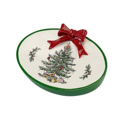 Spode - Soap Dish, Guest Bathroom Essentials, Holiday Bath Decor (Spode Christmas Tree Collection)