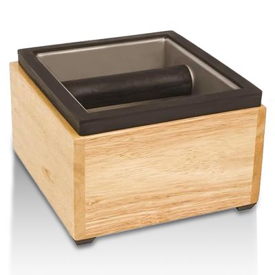 Rattleware Stainless Maple Holder Knock Box - Perfect for Home, Cafe, Restaurant, Hotel, Office, or Commercial Establishment - Heavy Duty Knock Box Trusted By Baristas Worldwide (6 x 5.5 x 4)