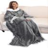 Catalonia Sherpa Wearable Blanket with Sleeves Arms, Comfy Sleeved TV Wrap Blanket, Large Snuggly Throw for Women and Men, Gift for Her view 1