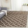 SAFAVIEH Dhurries Collection 6' x 9' Brown / Ivory DHU554C Handmade Flatweave Premium Wool Area Rug view 1