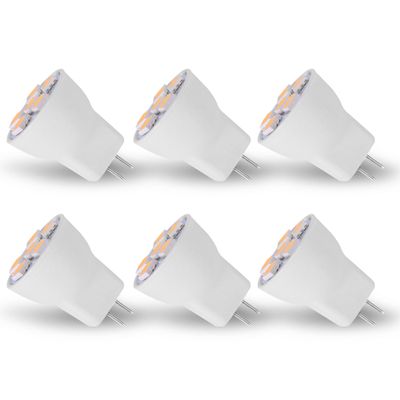 MR8 Light Bulb LED Replacement for Mini Halogen Recessed Lamps 12 Volt 1" Diameter GU4 RV Boat Camper Yacht Train Motor Home Interior Tiny House Ship Van Truck Sprinter Lighting - Warm White - 6 Pack