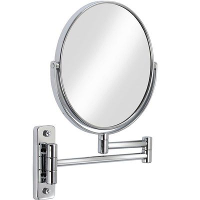 Better Living Cosmo 8" Vanity Doubled Sided Mirror, 1x/5x Magnification 360 Rotation Cosmetic Round Wall-Mount Makeup Mirror, Shaving Mirror, 10" x 1" x 12.25", Chrome