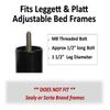 Leggett & Platt Adjustable Bed Leg Kit, 4" Height, Set of 4, M8 Threading view 3