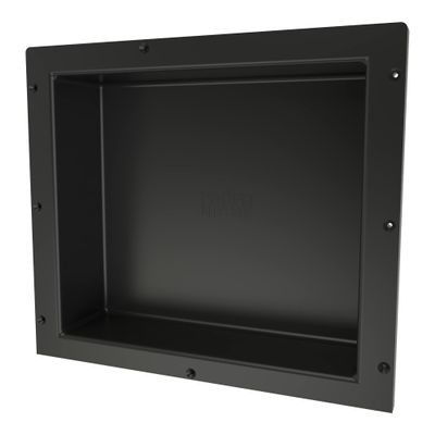 Tile Redi USA Niche Single Recessed Shower Shelf  Black, One Inner Shelf, 16-Inch Width x 14-Inch Height x 4-Inch Depth