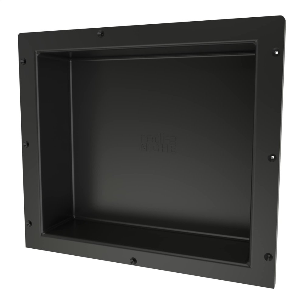 Tile Redi USA Niche Single Recessed Shower Shelf  Black, One Inner Shelf, 16-Inch Width x 14-Inch Height x 4-Inch Depth