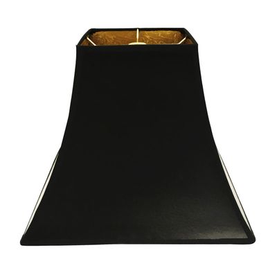Royal Designs, Inc. Square Bell Hardback Parchment Lamp Shade, HB-628-12BLK/GL, Black/Gold, 6 x 12 x 10.5
