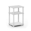 Furinno JUST Side Table, 3-Tier End Table, Open Shelves Night Stand, Bedside Table, Toolless Assembly, for Living Room, Bedroom, Bathroom, White(Espresso) view 1
