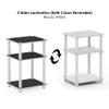Furinno JUST Side Table, 3-Tier End Table, Open Shelves Night Stand, Bedside Table, Toolless Assembly, for Living Room, Bedroom, Bathroom, White(Espresso) view 4