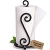 RTZEN Matte Black Paper Towel Holder Countertop - Decorative Farmhouse Paper Towel Roll Holder - Rustic Metal Modern Stand for Kitchen or Bathroom (Swirl) view 1