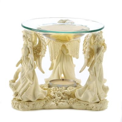 Zingz & Thingz Trio Figurine Base Resin Oil Warmer, Angelic Trio, 5.75x5.125x4.625