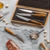 Schmidt Brothers - Zebra Wood 4-Piece Jumbo Steak Knife Set, High-Carbon German Stainless Steel Cutlery in a Wood Gift Box view 2