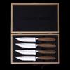 Schmidt Brothers - Zebra Wood 4-Piece Jumbo Steak Knife Set, High-Carbon German Stainless Steel Cutlery in a Wood Gift Box view 4