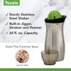 Tovolo Stainless Steel Cocktail Shaker with Strainer Reamer & Jigger 24 oz Drink Shaker, Dishwasher Safe BPA Free Cocktail Shaker with Measurements in Lid for Professional Martini Daiquiri Mojito view 3