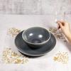 MODERN-TWIST Placemat 100% Food-Grade Silicone, Waterproof and Reusable, Jardin  Gold view 2