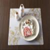 MODERN-TWIST Placemat 100% Food-Grade Silicone, Waterproof and Reusable, Jardin  Gold view 4