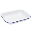 Enamelware Small Open Roaster, 11.5 x 9.25 inches, Vintage White/Blue (Single) view 1