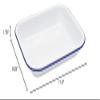Enamelware Small Open Roaster, 11.5 x 9.25 inches, Vintage White/Blue (Single) view 2