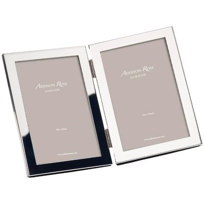 Addison Ross, Double Photo Frame, 5x7, Silver Plate, 5 x 7 Inches