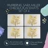 Pimpernel Sara Miller London Chelsea Collection Placemats, Set of 4  (15.7" x 11.7") Cork-Backed Board with Gold Foil Detailing & Elegant Bird Design, Heat & Stain Resistant Dining Dcor view 2