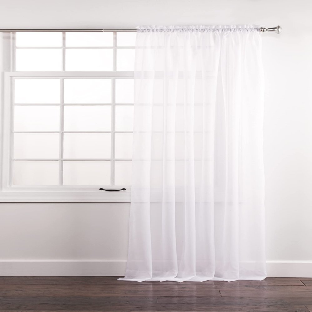 Stylemaster Elegance Sheer Voile Panel, 60" x 108", White