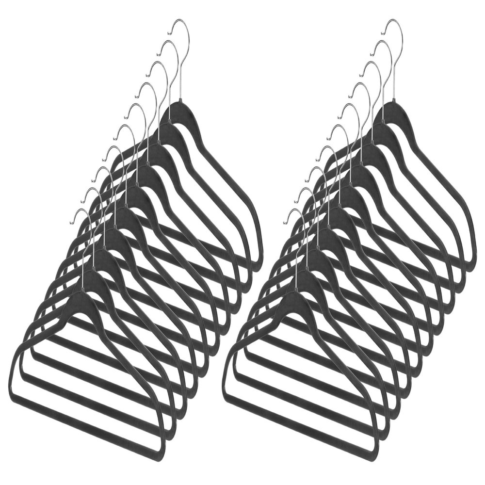 Whitmor Set of 20 Black Spacemaker Plastic Suit Hangers
