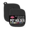 RITZ Terry Potholder & Hot Pad: Unparalleled Heat Resistant, Durable 100% Cotton  Ergonomically Designed for Optimal Grip  Easy-Care Machine Washable  2-Pack, Black view 1