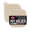 RITZ Terry Potholder & Hot Pad: Unparalleled Heat Resistant, Durable 100% Cotton  Ergonomically Designed for Optimal Grip  Easy-Care Machine Washable  2-Pack, Latte view 1