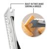 RADA Cutlery Cheese Knife (W239), 5.25" Stainless Steel Serrated Blade with Ridged Cutouts and Forked End, Made in USA, Black Handle view 3