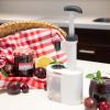 Westmark 40232260 2-in-1 Plum Pitter Stoner with Stainless Steel Plunger and Waste Container, White view 4
