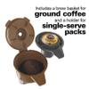 Hamilton Beach FlexBrew Trio 2-Way Coffee Maker, Compatible with K-Cup Pods or Grounds, Single Serve & Full 12c Pot, Permanent Gold-Tone Filter, Black & Silver view 3